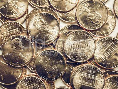 Vintage Dollar coins background