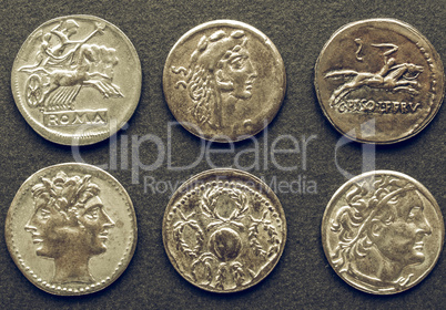 Vintage Roman coins