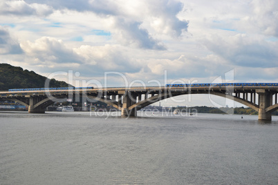 Metro bridge , Pedestrian bridge . Kiev, Ukraine .