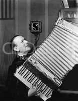 Man playing accordion