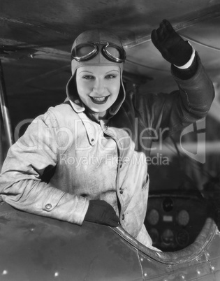 Portrait of female pilot