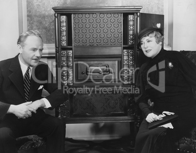 Couple listening to radio