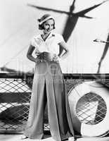 Woman in sailor outfit