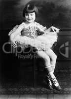 Portrait of little girl in ballet costume