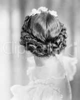 Closeup of curls on back of womans head