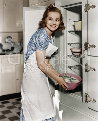 Portrait of woman in kitchen