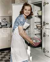 Portrait of woman in kitchen
