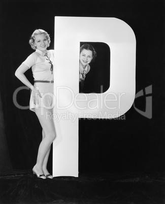 Women with huge letter P