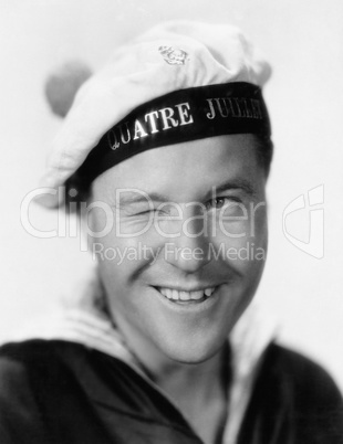 Portrait of winking sailor