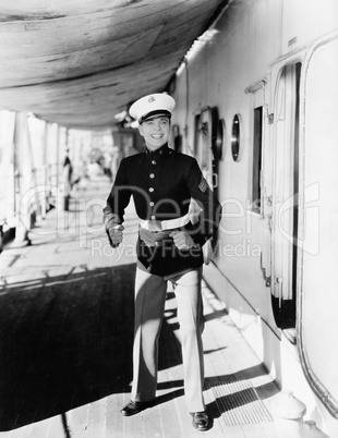 Portrait of eager sailor