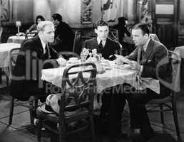 Businessmen meeting in restaurant