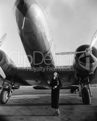 Woman with huge plane