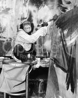 Chimpanzee as an artist