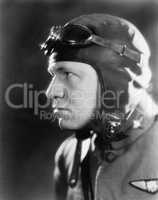 Man in a pilots helmet and goggles