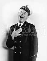 Portrait of a sailor laughing