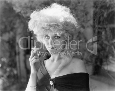 Woman smoking a cigarette