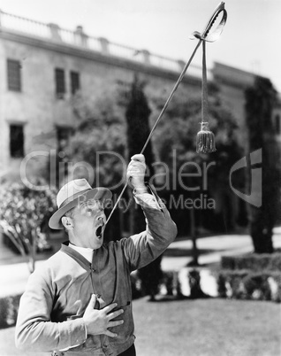 Man swallowing a sword