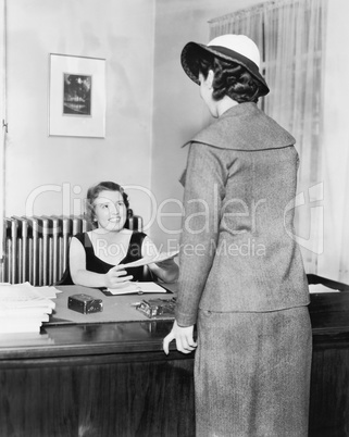 Two women at an office