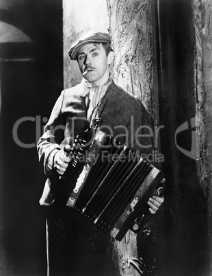 Man playing an accordion