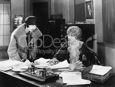 Two women in an office