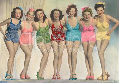 Women posing in bathing suits