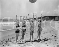 Girls having fun at the beach