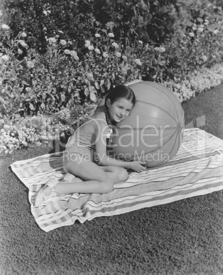 Girl and her beach ball