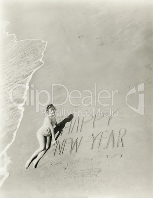 Happy New Year from the beach Happy New Year from the beach
