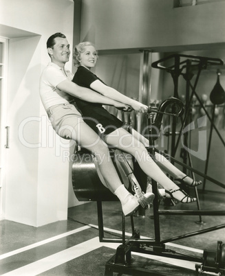 Training at the gym Training at the gym