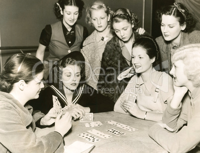 Women playing cards