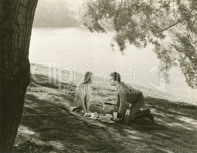 A picnic by the lake