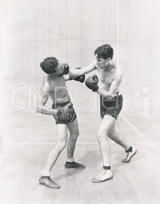 Boxer throwing a right hook