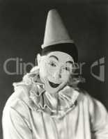 Portrait of clown with dunce cap