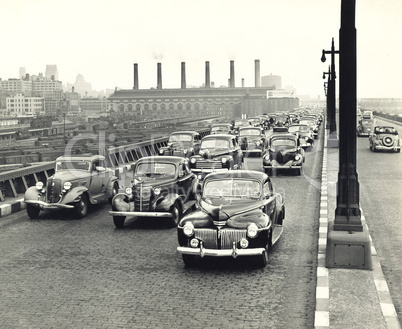 1940s traffic congestion in New York City
