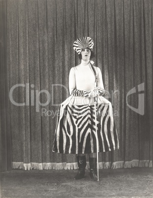 Woman in zebra fashion