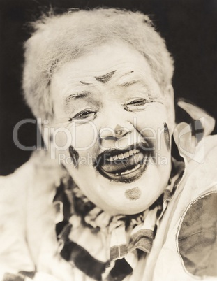 Closeup of laughing clown