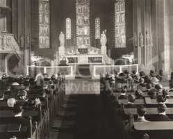 Parishioners attending mass