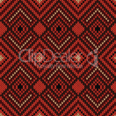 Ornate ethnic knitting motley seamless pattern