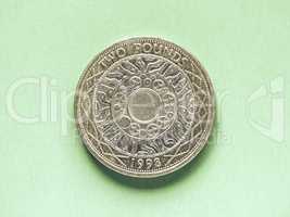 Vintage GBP Pound coin - 2 Pounds