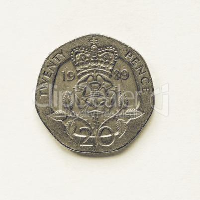Vintage UK 20 pence coin Vintage UK 20 pence coin