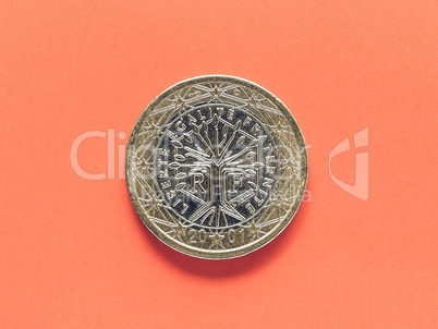 Vintage One Euro coin money