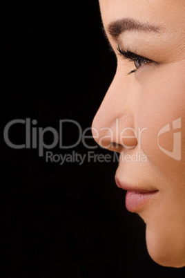 Closeup of beutyful asian woman in contact lensas