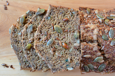 Chrono bread with seeds from above