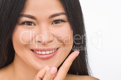 Woman with contact lenses