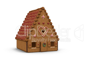 Beautiful gingerbread house on a white background.