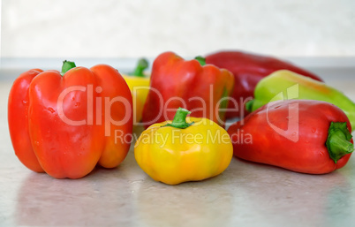 Red , yellow and green pepper bell pepper.