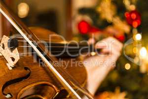 Geige mit Weihnachtsbaum, violin with christmas tree