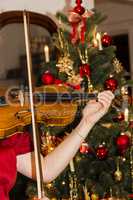 Geige mit Weihnachtsbaum, violin with christmas tree