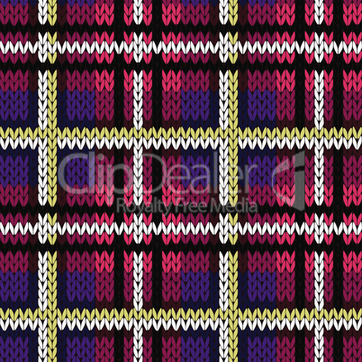 Knitting checkered seamless pattern in various colors