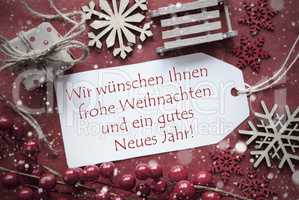 Nostalgic Decoration, Label With Weihnachten Jahr Means Christmas New Year